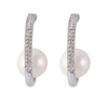 Cz Pearl Decor Hoop Earrings $2.13-2.54