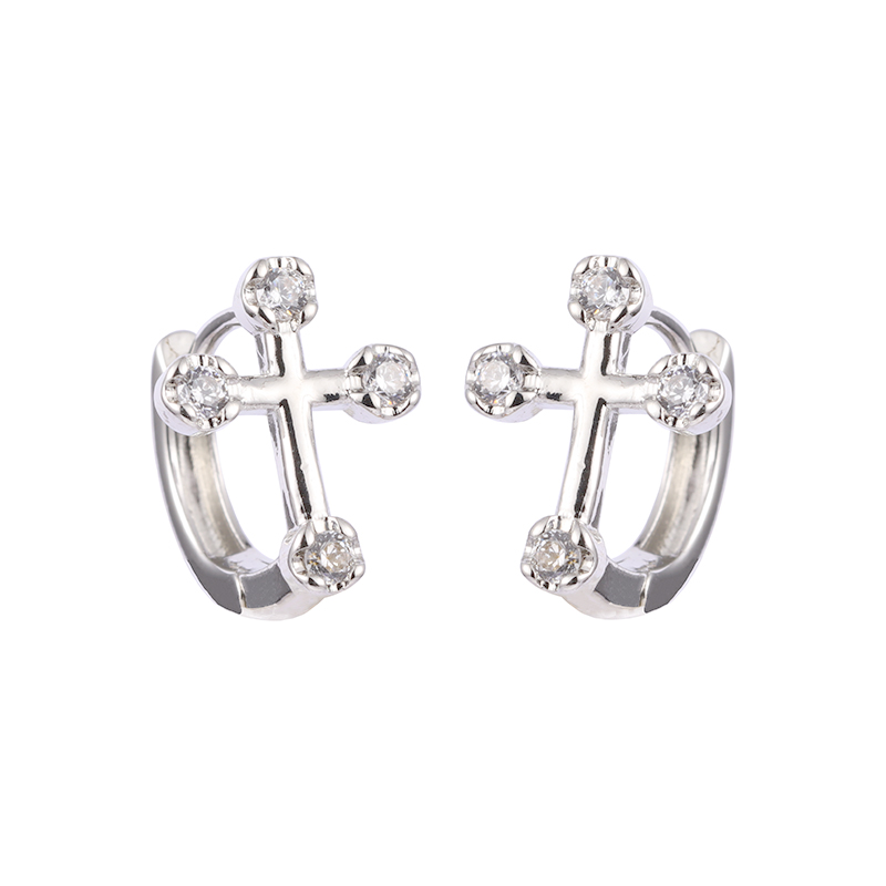 Cross Hoop Earrings Wholesale $0.5-1.0