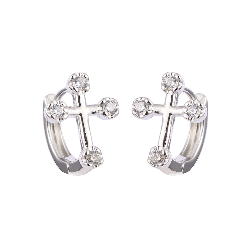 Cross Hoop Earrings Wholesale $0.5-1.0