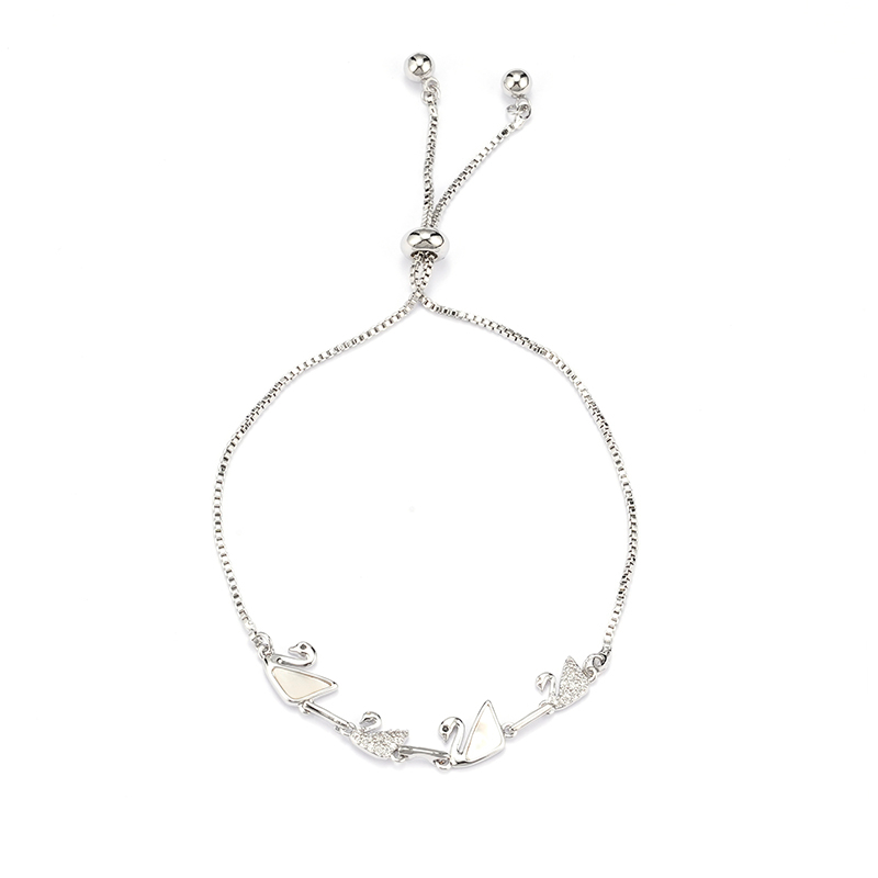 Fashion styles swan closed bracelet with slider $4.0-$4.6