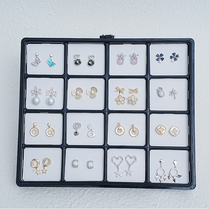 925 silver Earring in packing box wholesale BE002-4X4