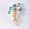 Blue Buquet Brooch Pearl Decor $4.5-5.0