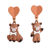 Cute Asymmetric Bear Multi-color Earrings$0.9~1.4