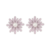 Purple Daisy Pearl Earrings Wholesale Price $2.06-2.46