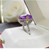 Purple Crystal Big Gemstone Ring RTB095