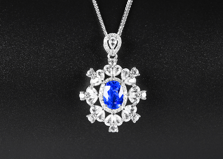 Blue Gemstone Pendant Necklace NTB060