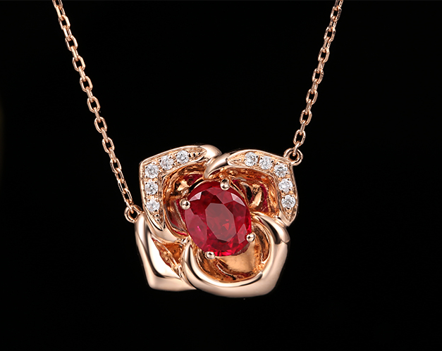 Red Gemstone Pendant Necklace NTB068