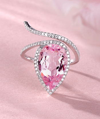 Water-drop Sakura Pink Gemstone Ring RTB131