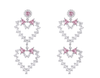 Pink Double Love Zircon Earrings ETB083