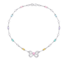 Bowknot Colored Stone Necklace NTB076