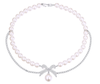 Pearl Bowknot Zircon Chain Necklace NTB079