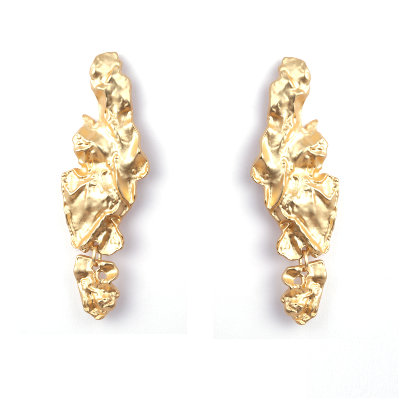 Baroque Style 14k Gold Plated Earrings