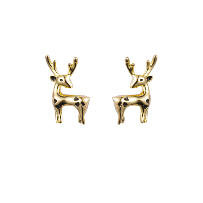 Little Deer Plain Earrings Engraved Patterns Wholesale Exw Price