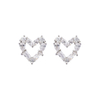 Fashional Heart-shape White Cubic Zirconia Earrings