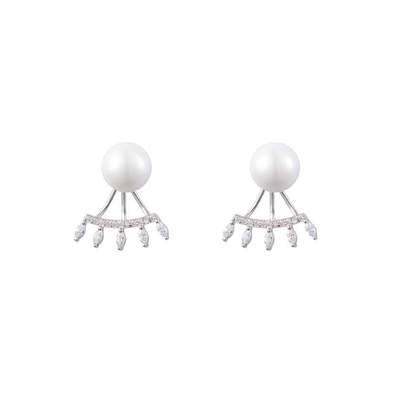White Cubic Zircon Earrings