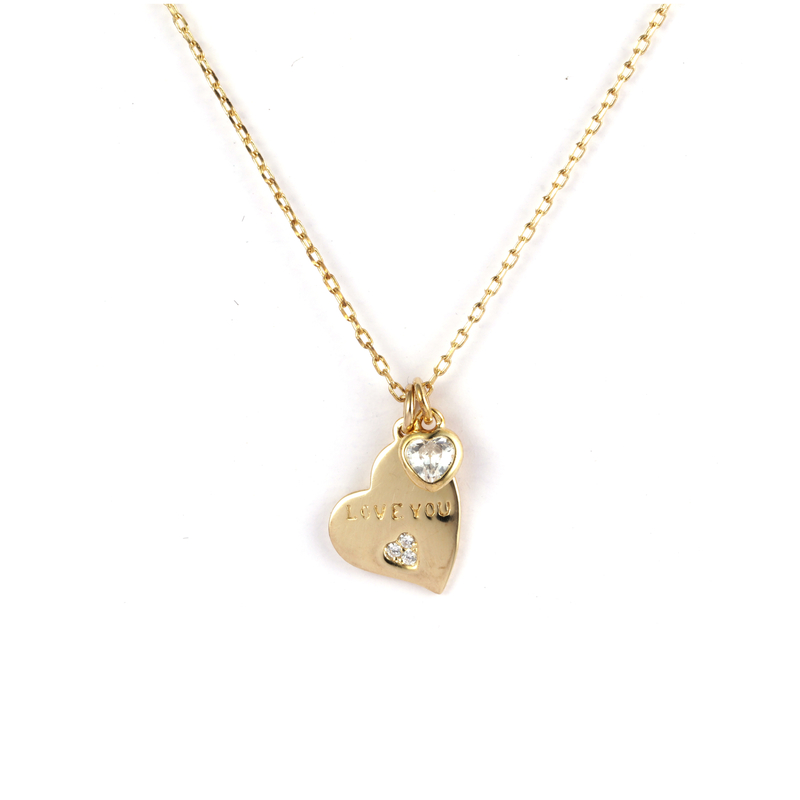 Heart Pendant Gold Plated Necklace