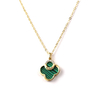 Gold Color Semi-precious Malachite Stone Necklace