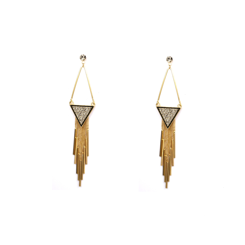 Fashion Triangle Tassel Earrings 