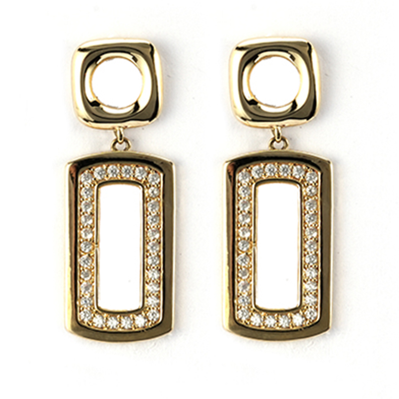 In-stock square +rectangle cubic zirconia earrings $2.2-$2.7