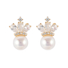 In-stock Basic Pearl Cz Earrings