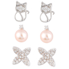 In-stock 3-pair Suits Cz Earrings$2.76~3.2