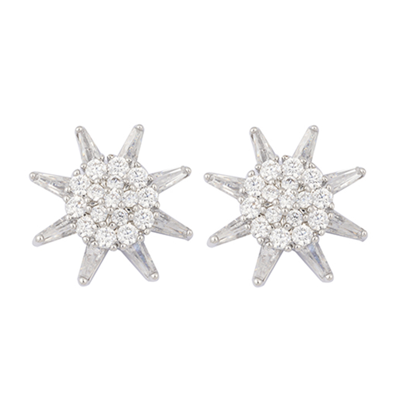In-stock Basic White Zirconia Earrings
