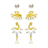 Multi-piece Set Peacock And Swan Cubic Zircon Earrings$2.81~3.3