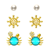 In-stock 3-pair Suits Cz Earrings$2.03~2.5