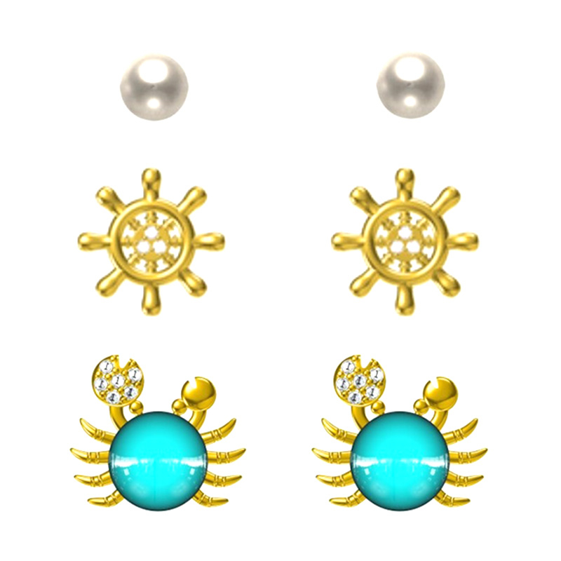 In-stock 3-pair Suits Cz Earrings$2.03~2.5