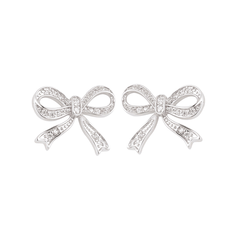 In-stock Bow Tie Cz Earrings