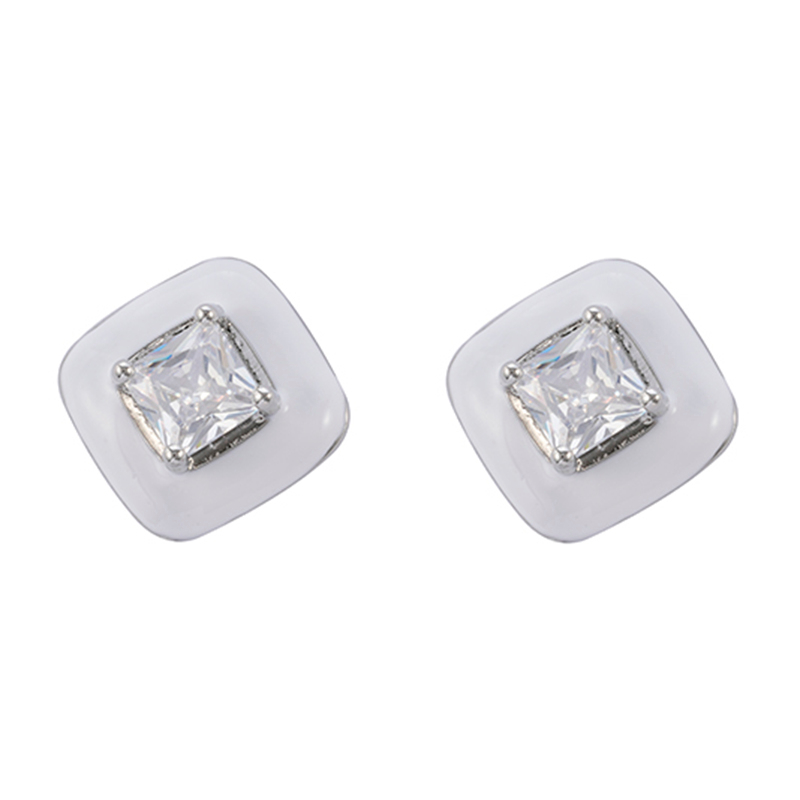 In-stock enamel CZ Earrings