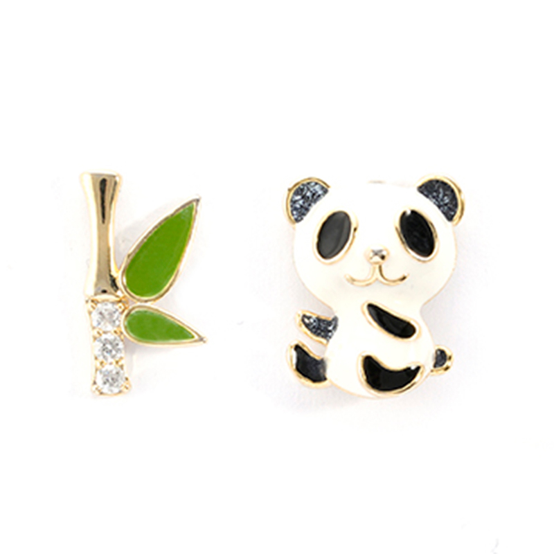 Adorable Pandan And Bamboo Enamel Earrings$1.3~1.8
