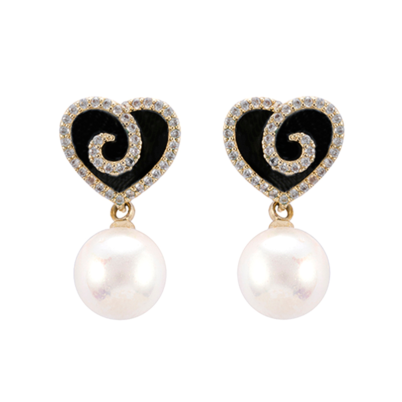 Basic Pearl Earrings Enamel Decor Wholesale Price $2.2-2.7