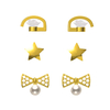 In-stock 3-pair Suits Cz Earrings$1.98~2.4