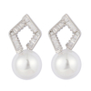 Cubic Zirconia Pearl Earrings Negotiable Price $3.27-3.77