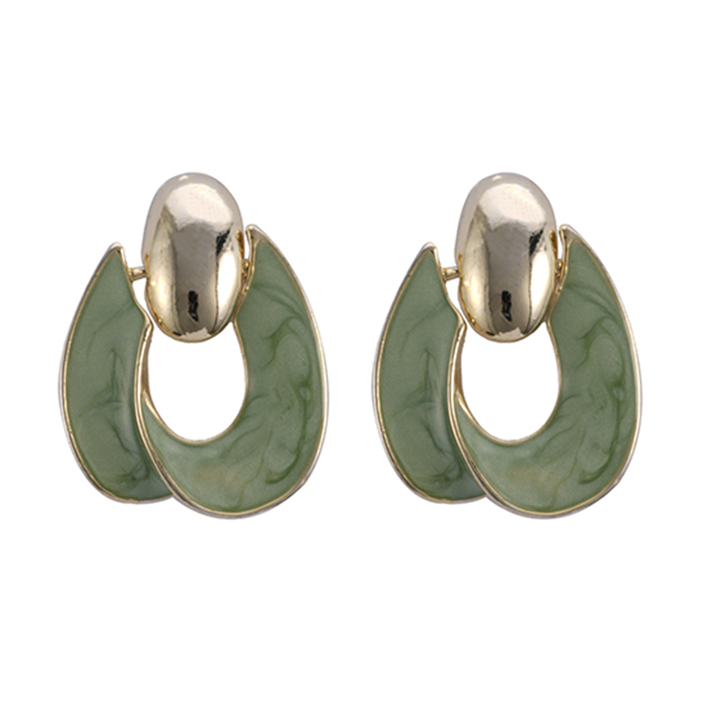Fashion Style Green Enamel Earrings$1.3~1.8