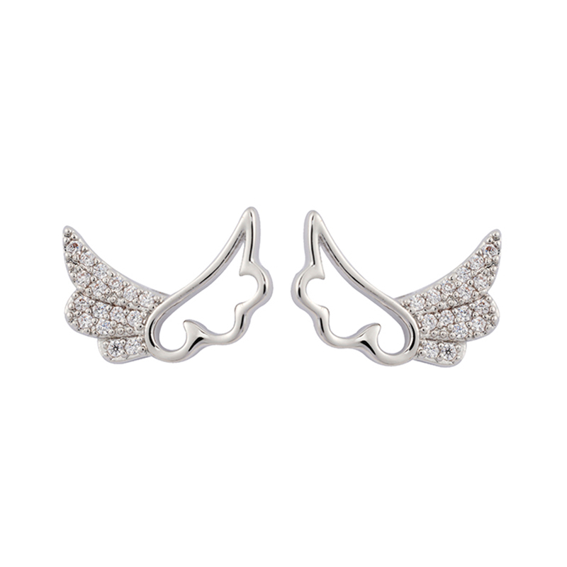  Wing Cubic Zirconia Stud Earrings