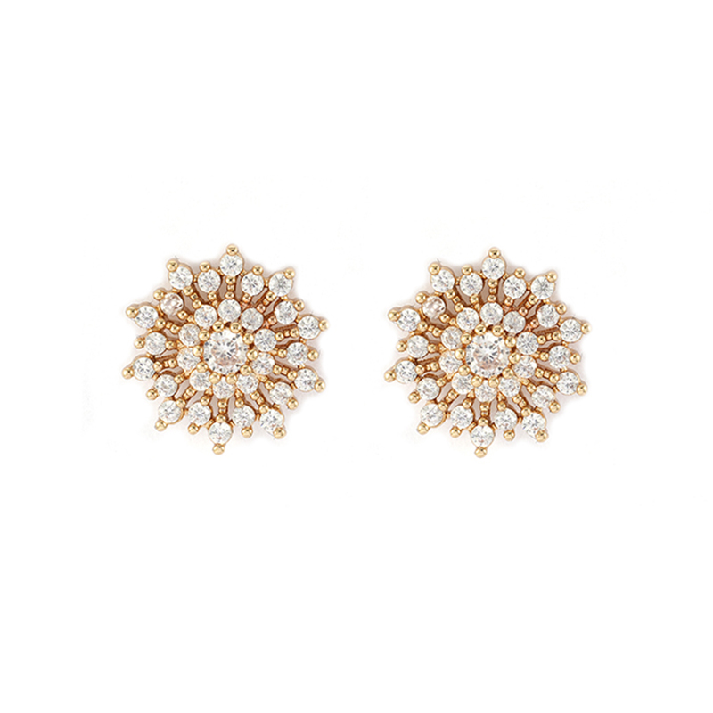 Sunflower Cz Earrings in Stock