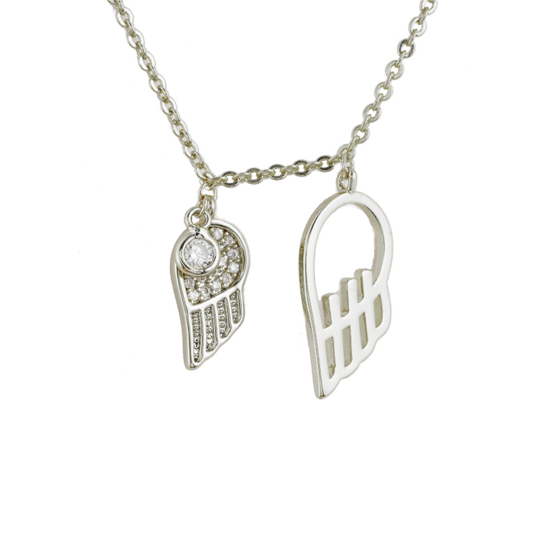 Double Wings Charm Necklace