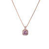 Rose Gold Plated Rhinestone Charm Necklace