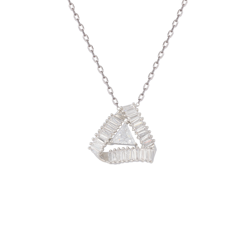White Cz Charm Necklace