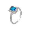 Blue Glass Crystal Ring