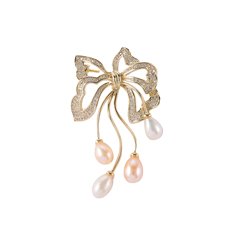 Pearl Decor Bowknot Brooch $5.7-6.2