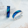 Blue striped print earring jewelry PET016