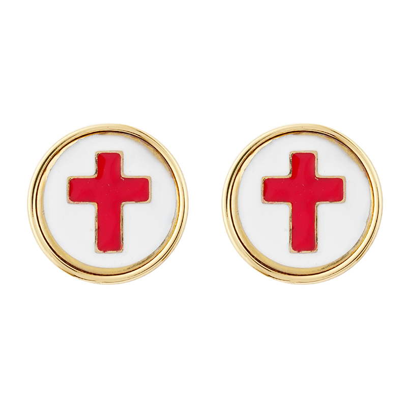 DIY Red cross Studs in stock E0044