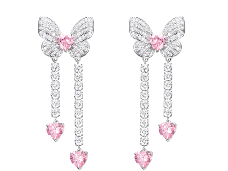 Pink Stone Benevolence Tassel Earrings ETB073
