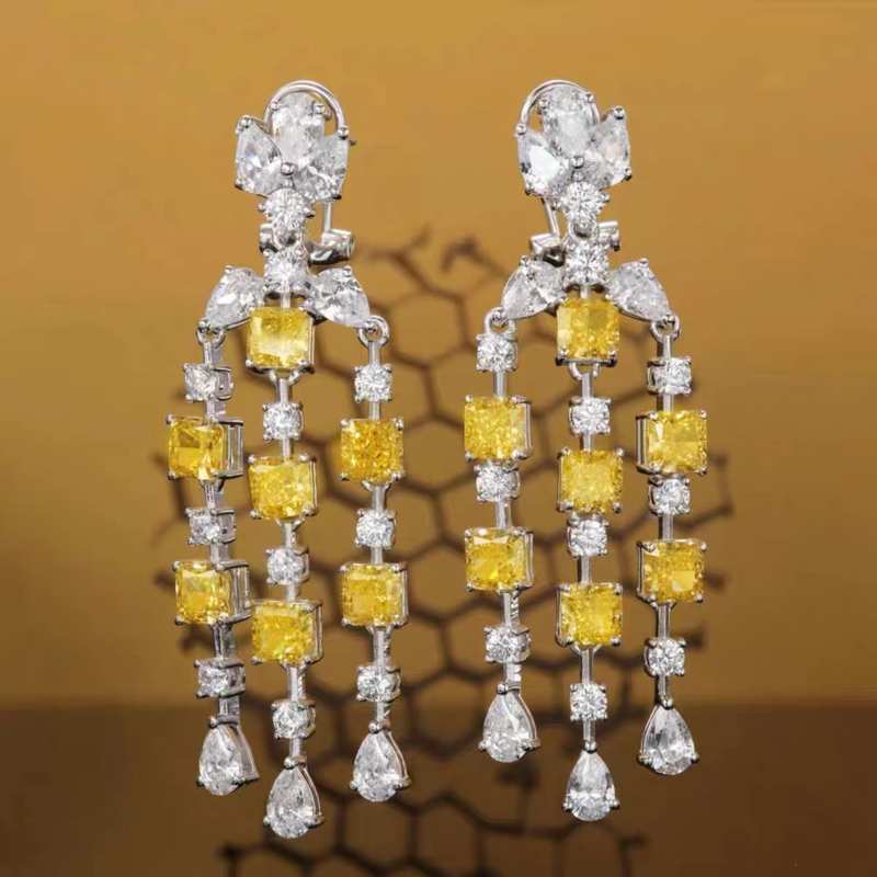 Fashion Crystal Rhinestone Long Drop Earrings ETB025