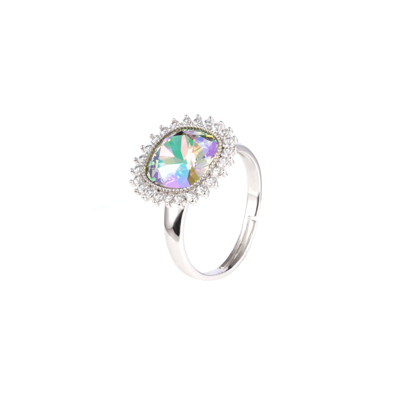 Colored Rhinestone Fashion Ring