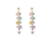 Girlish Style Multicolor Enamel Flowers Cz Fashion Earrings 