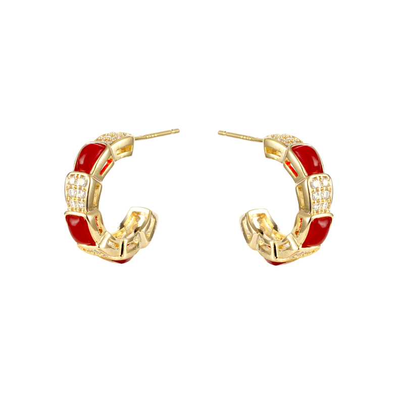 Enamel Cz Fashion Earrings